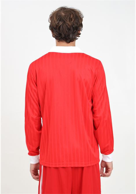 T-shirt a manica lunga Adicolor Piqué Football Long Sleeve rossa da uomo ADIDAS ORIGINALS | IX5226.